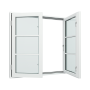Spröjsade fönster 2-luft med 1x3 glasfält  thumbnail