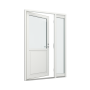 Ytterdörrparti dörr med 1 fyllning och 1 glasfält, samt sidoljus med 1 glasfält thumbnail