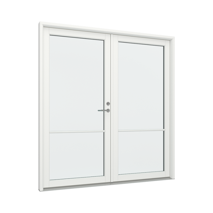 Pardörrar med 1x2 glasfält i varje dörr