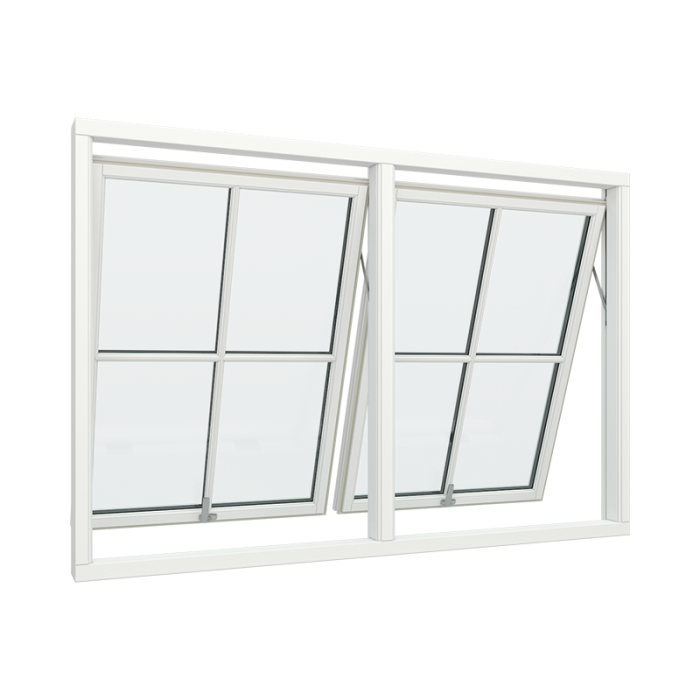2-luft vridfönster med 2x2 glasfält