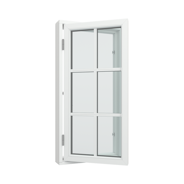 Spröjsade fönster 1-luft med 2x3 glasfält