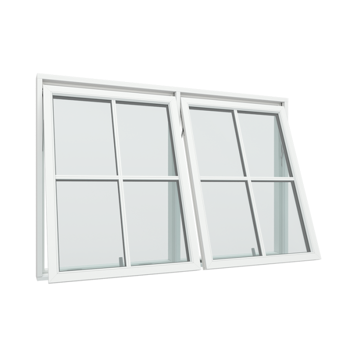 2-luft vridfönster med 2x2 glasfält