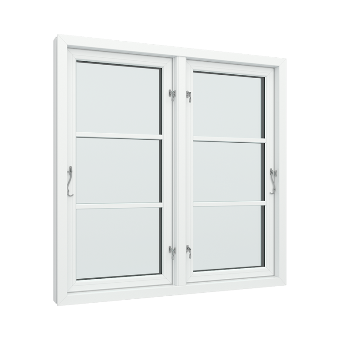 Spröjsade fönster 2-luft med 1x3 glasfält 
