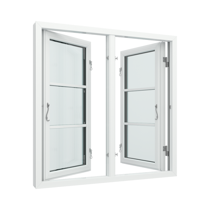 Spröjsade fönster 2-luft med 1x3 glasfält 
