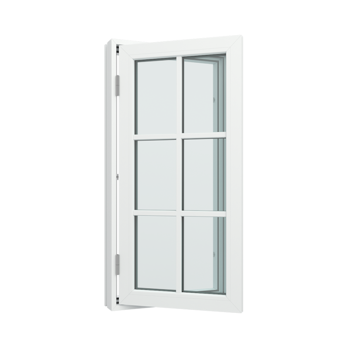 Spröjsade fönster 1-luft med 2x3 glasfält