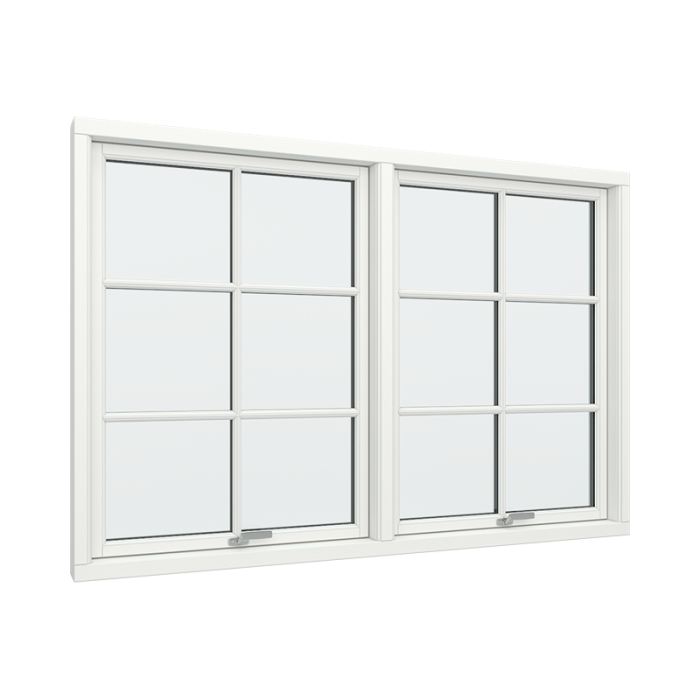 Glidhängda fönster 2-luft med 2x3 glasfält